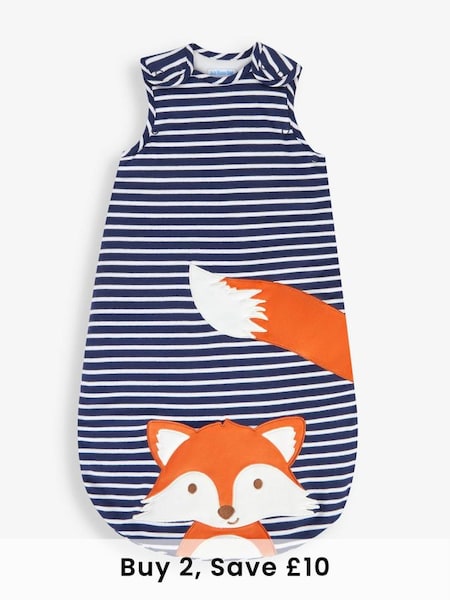 Navy Stripe Fox Appliqué 2.5 Tog Baby Sleeping Bag (729027) | £32