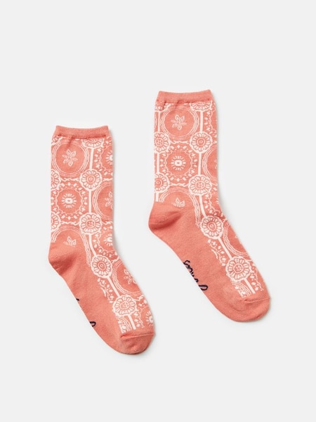 Coral/Ecru Excellent Everyday Single Ankle Socks (729699) | £7.95
