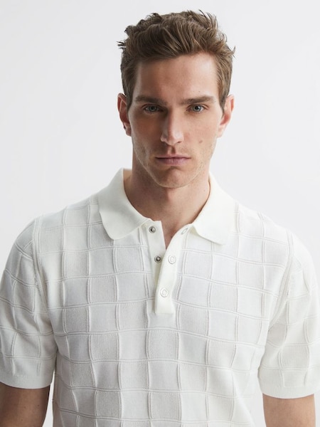 Cotton Press-Stud Polo T-Shirt in White (730060) | £65