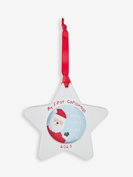 My First Christmas 2023 Photo Tree Decoration in White (739305) | £8