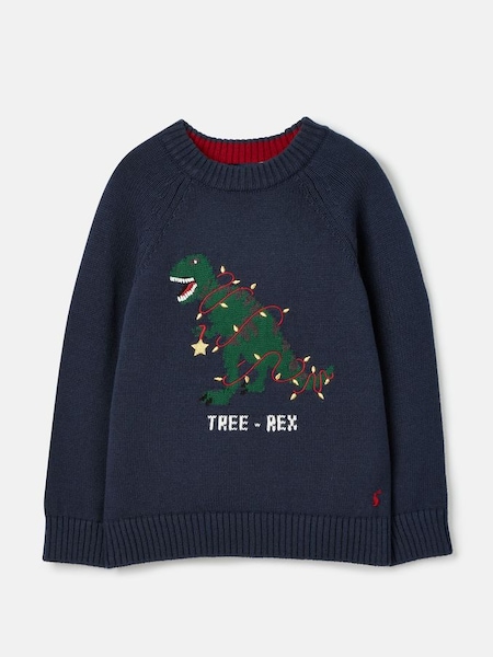 The Cracking Knit Navy Blue Festive Knitted Jumper (744052) | £17 - £19