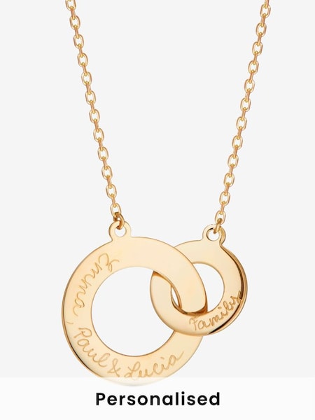 18k Gold Plated Merci Maman Personalised Intertwined Necklace (749053) | £99