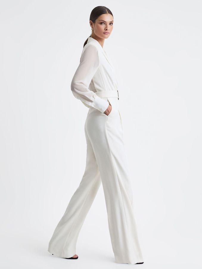 Reiss cream jumpsuit hotsell