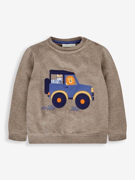 Mocha Brown Safari Jeep Boys' Appliqué Sweatshirt (752853) | £24