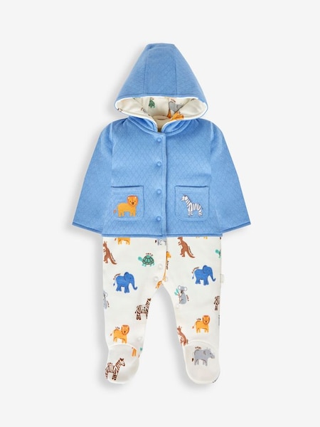 Blue 2-Piece Safari Sleepsuit & Jacket Set (758411) | £28