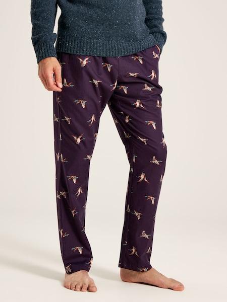 The Dozer Purple Mallards Cotton Pyjama Bottoms With Pockets (759807) | £39.95