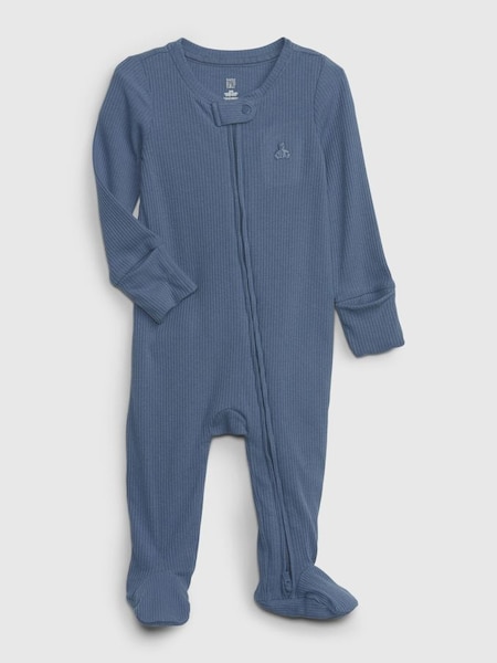 Blue First Favourites Ribbed Footed Sleepsuit (Newborn-9mths) (760840) | £18