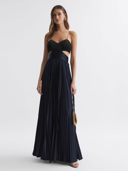 Amur Pleated Cut-Out Maxi Dress in Black (767955) | £328