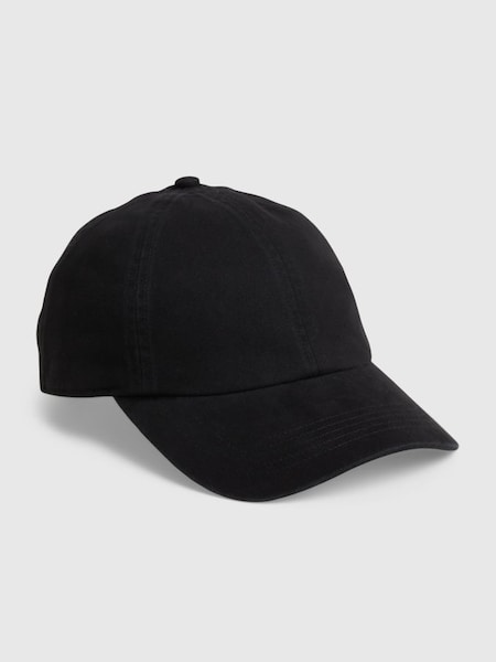 Black Organic Cotton Washed Baseball Hat (782089) | £15