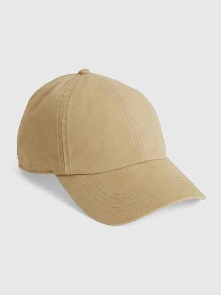 Beige Organic Cotton Washed Baseball Hat (782111) | £15