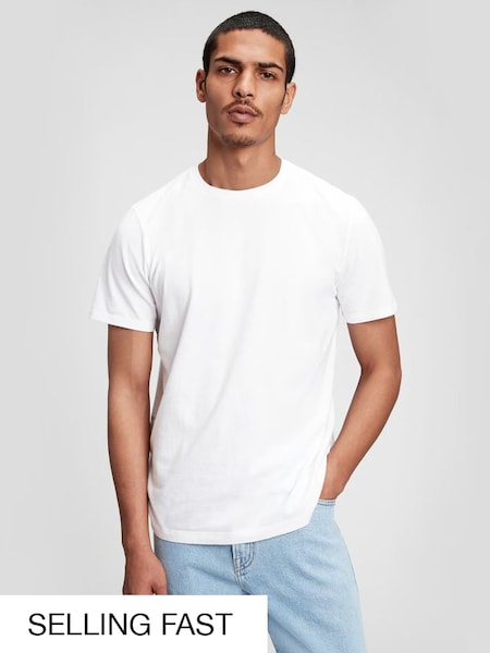 White Classic Cotton Crew Neck Short Sleeve T-Shirt (782767) | £10