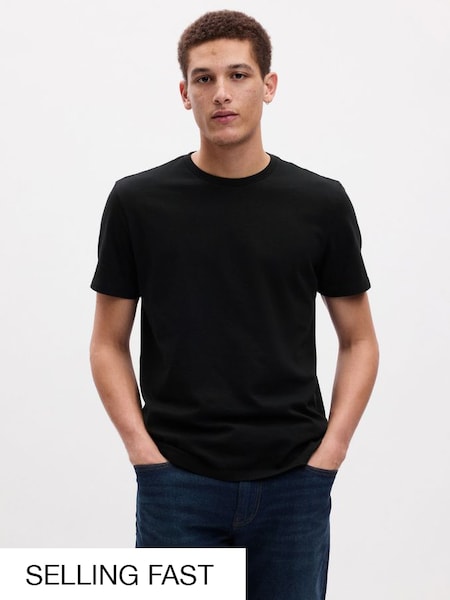 Black Classic Cotton Crew Neck Short Sleeve T-Shirt (782807) | £10