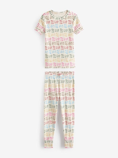 Cream Organic Cotton Logo Pyjama Set (4-13yrs) (783003) | £20
