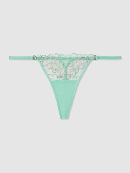 Bluebella Mint Sheer Mesh Embroidered G-String Thong (795643) | £18