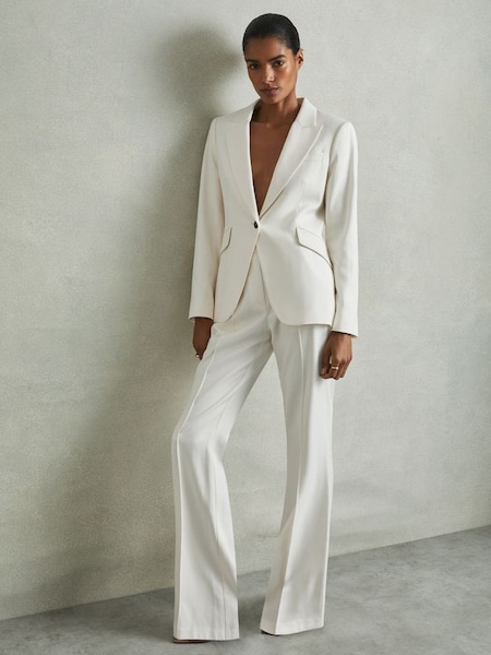 Petite Tailored Single Breasted Suit Blazer in Cream (795917) | £268