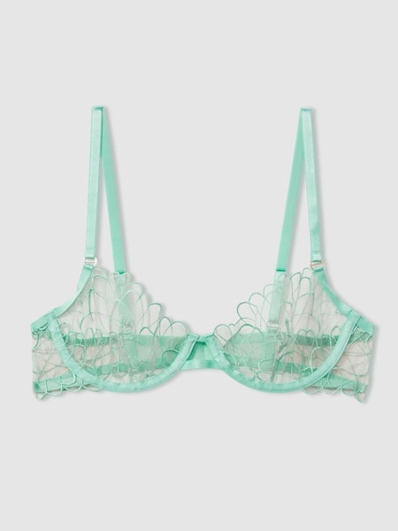 Bluebella Mint Bluebella Sheer Embroidered Underwired Bra (796058) | £36