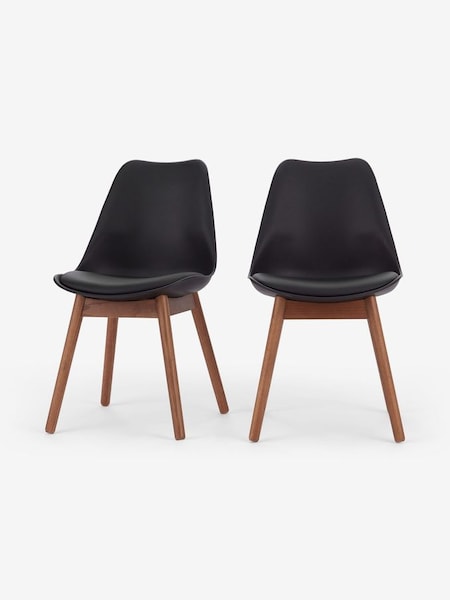 Set of 2 Thelma Dining Chairs in Dark Stained Oak and Black (799053) | £249