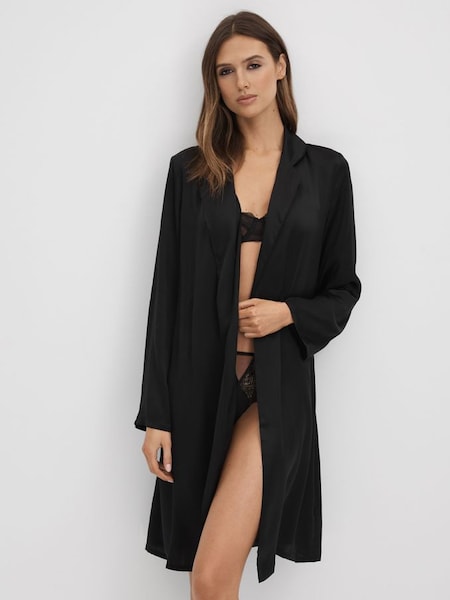 Calvin Klein Silk Robe in Black (809647) | £150