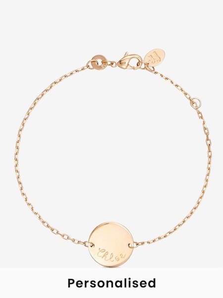 18k Gold Plated Merci Maman Personalised Pastille Chain Bracelet (812572) | £59