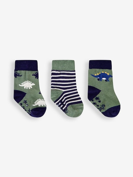 Khaki 3-Pack Stegosaurus Socks (816695) | £5