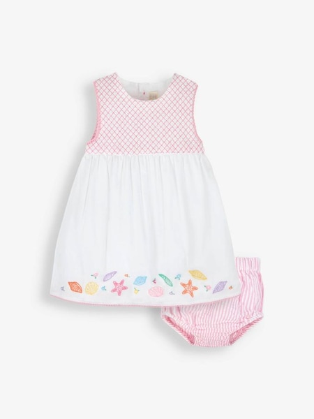 White Pretty Nautical Baby Dress With Knickers (817378) | £7