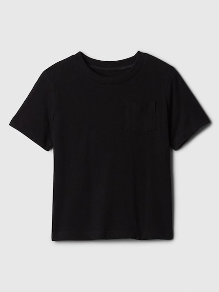 Black Pocket Crew Neck Short Sleeve T-Shirt (Newborn-5yrs) (830400) | £6