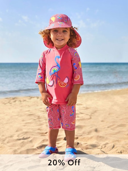 Pink Flamingo UPF 50 2-Piece Sun Protection Suit (832558) | £25
