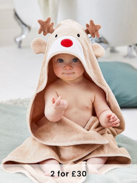 Reindeer Character Hooded Towel (833574) | £19.50