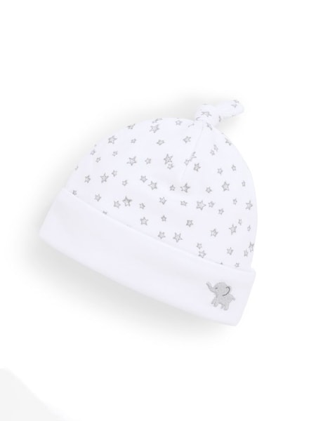 Ele Embroidered Twinkle Star Baby Hat in Ele Embroidered (8386B6) | £5