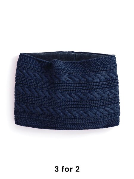 Navy Kids' Cable Knit Neck Cosy Scarf (8399N6) | £14