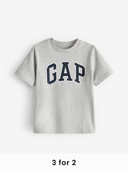 Grey Crew Neck Logo Short Sleeve T-Shirt (Newborn-5yrs) (840273) | £8