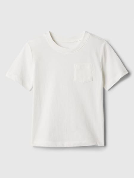 White Pocket Crew Neck Short Sleeve T-Shirt (Newborn-5yrs) (840587) | £6