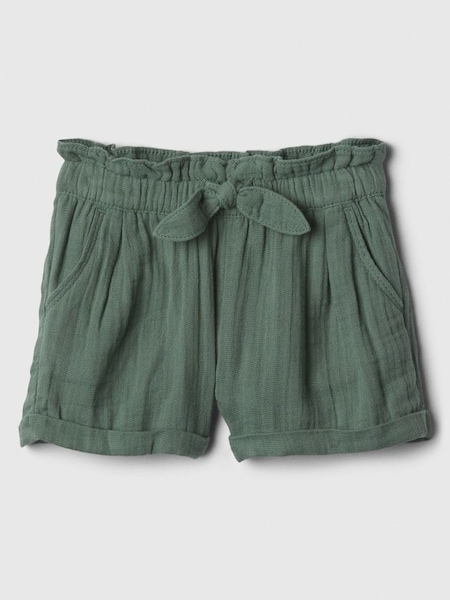 Green Crinkle Cotton Bow Pull On Short (841037) | £12