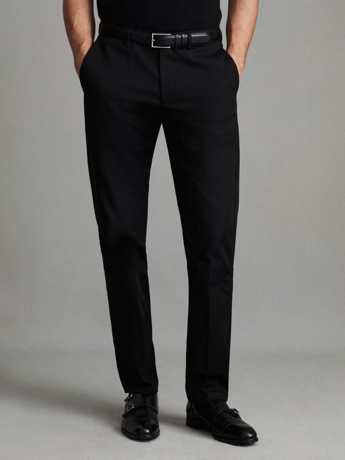 Men s Black Regular Trousers Joggers Reiss