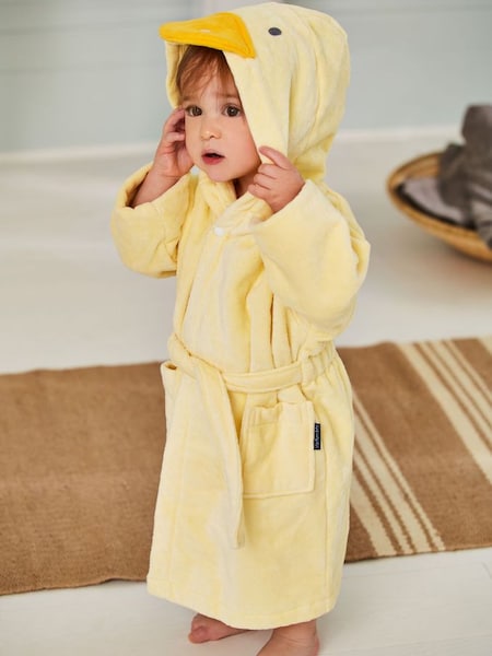 Yellow Kids' Duck Cotton Towelling Robe (8423Y8) | £27.50