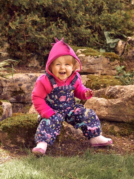 Dino Applique Cosy Hoodie in Fuchsia Pink (844132) | £28