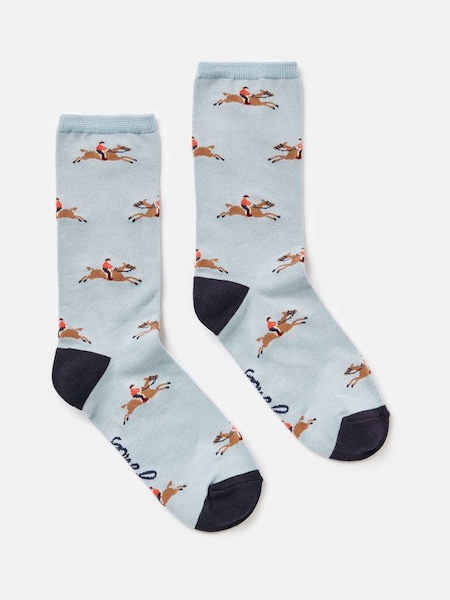 Excellent Everyday Blue Horse Ankle Socks (854796) | £7.95