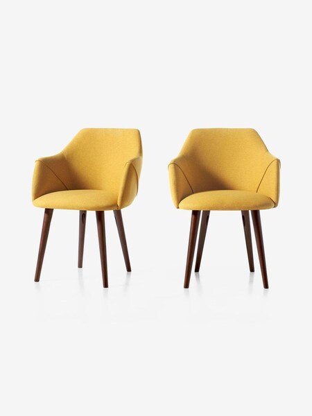 Set of 2 Lule Carver Dining Chairs in Yellow (856153) | £399