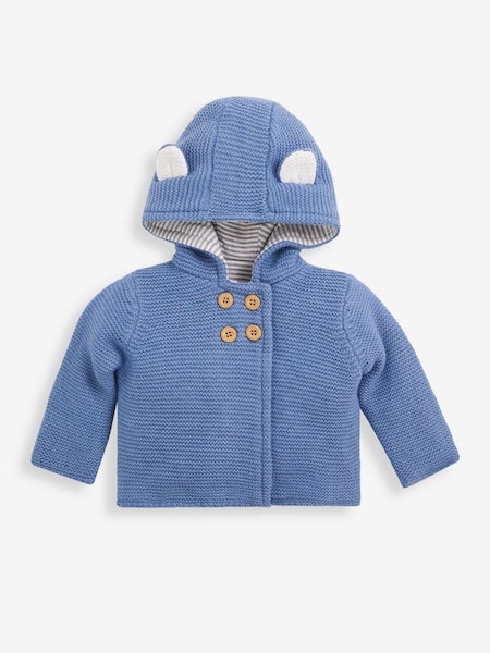 Bear Hooded Baby Cardigan in Denim (8622L4) | £24