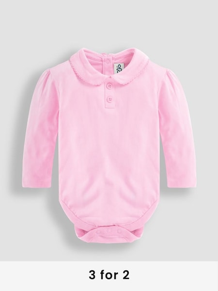 Plain Long Sleeve Peter Pan Body in Pink (8652A6) | £13.50