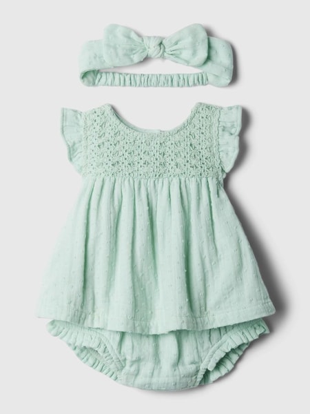 Green Cotton Baby Crochet Outfit Set (Newborn-24mths) (867639) | £25