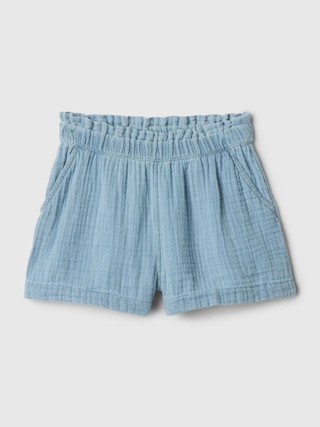 Blue Crinkle Cotton Baby Pull On Short (867642) | £15