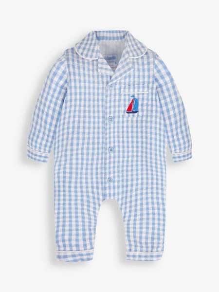 Gingham All-In-One Pyjamas in Blue (867865) | £19