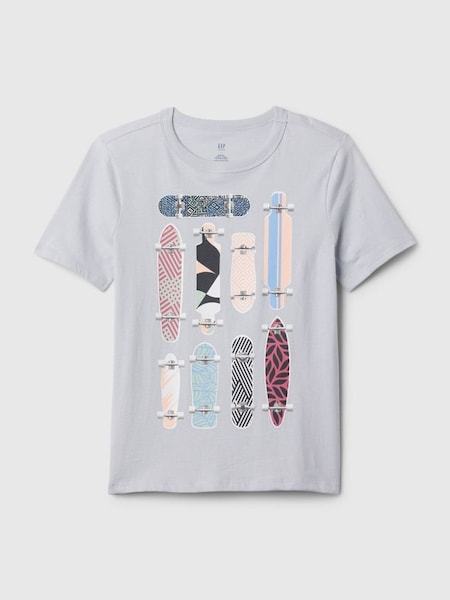 Grey Skater Graphic Crew Neck Short Sleeve T-Shirt (4-13yrs) (870776) | £10