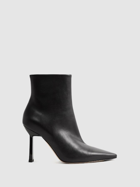 Atelier Italian Leather Heeled Ankle Boots in Black (871897) | £495