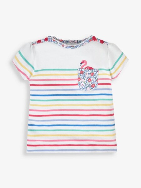 Rainbow Stripe Flamingo Pocket Breton T-Shirt (873512) | £9