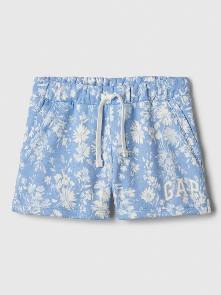 Blue & White Floral Pull On Logo Jogger Shorts (4-13yrs) (873641) | £12