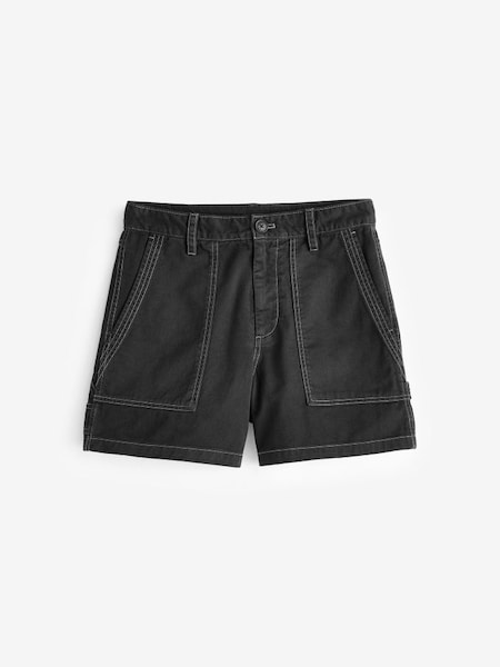 Black Cotton Twill Carpenter Shorts (873877) | £35