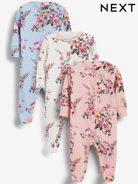 Next Pastel Character Baby Sleepsuit 3 Pack (875575) | £18 - £20