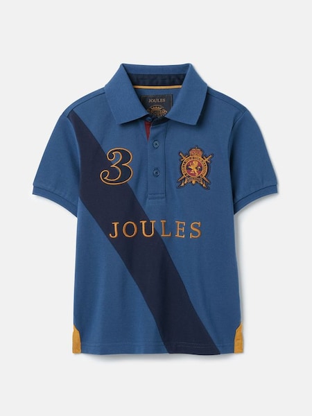 Harry Blue Embroidered Pique Cotton Polo Shirt (877962) | £29.95 - £32.95